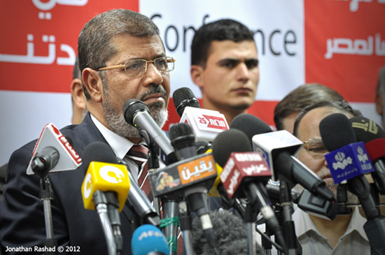 President Mursi's latest declaration has sparked fears of regress in Egypt's democratization process. © Jonathan Rashad President Mursi's latest declaration has sparked fears of regress in Egypt's democratization process. © Jonathan Rashad